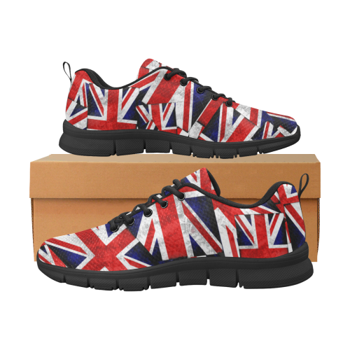Union Jack British UK Flag Women's Breathable Running Shoes/Large (Model 055)