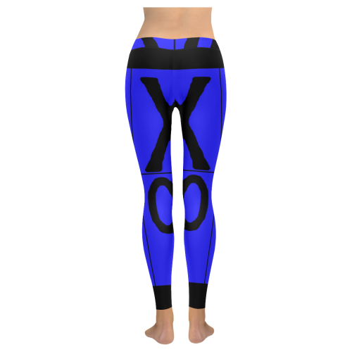 NUMBERS COLLECTION SYMBOLS ROYAL Women's Low Rise Leggings (Invisible Stitch) (Model L05)
