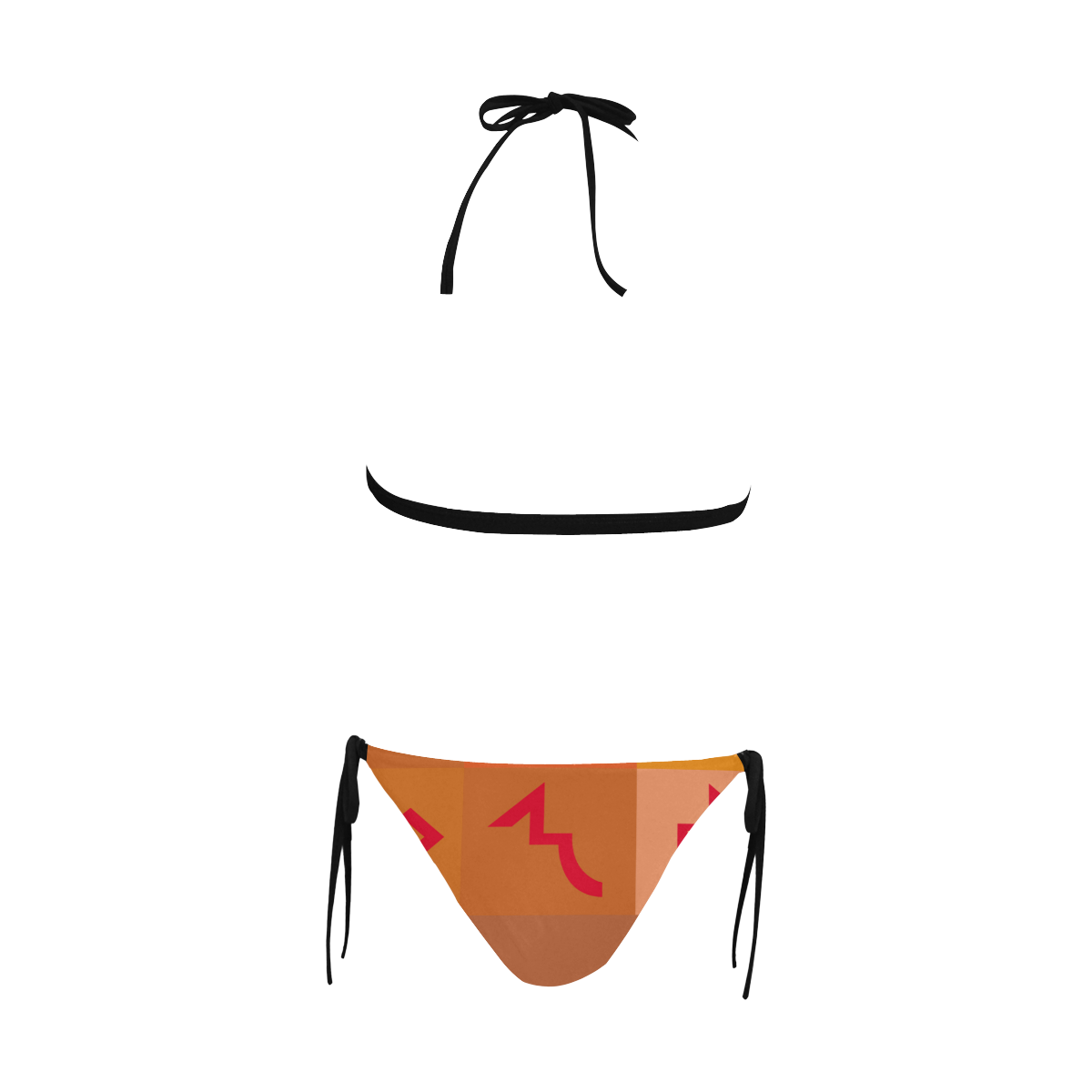 Patern 27 Buckle Front Halter Bikini Swimsuit (Model S08)