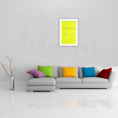 Yellow multicolored multiple squares Art Print 19‘’x28‘’