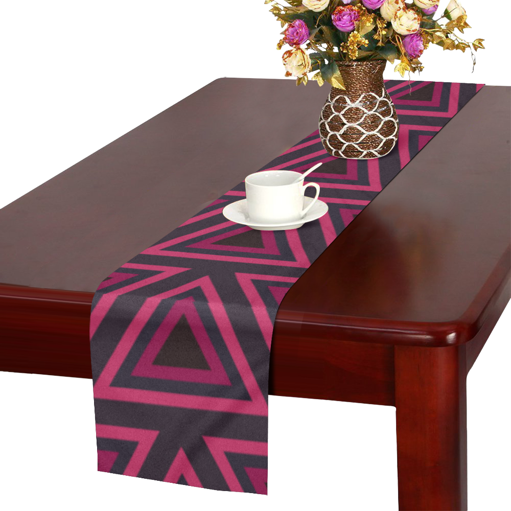 Tribal Ethnic Triangles Table Runner 14x72 inch