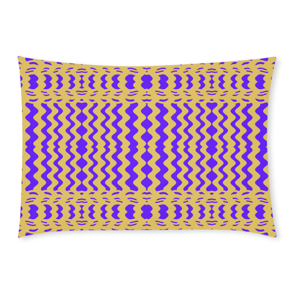 Purple Yellow Modern  Waves Lines Custom Rectangle Pillow Case 20x30 (One Side)