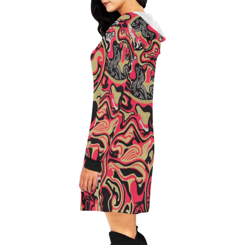 Womens Restored Order Hoodie Dress All Over Print Hoodie Mini Dress (Model H27)