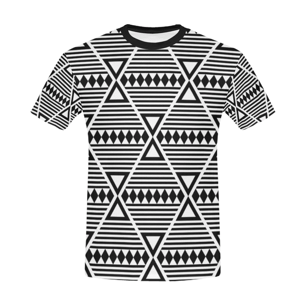 Black Aztec Tribal All Over Print T-Shirt for Men/Large Size (USA Size) Model T40)