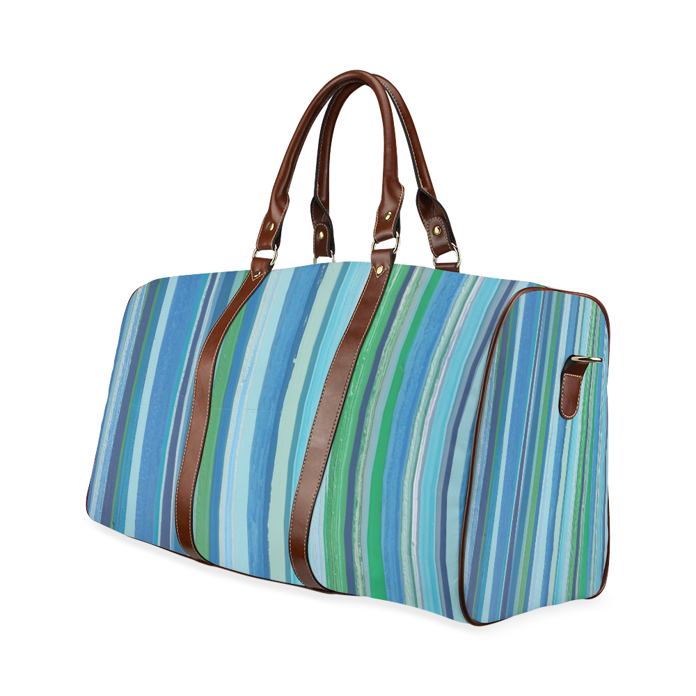 painted stripe 1 Waterproof Travel Bag/Large (Model 1639)