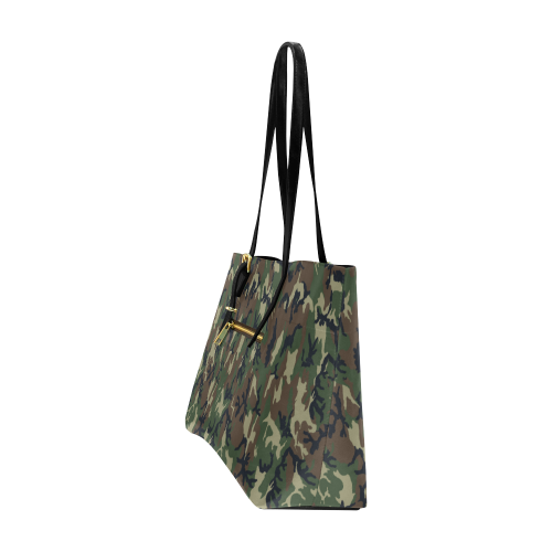Woodland Forest Green Camouflage Euramerican Tote Bag/Large (Model 1656)