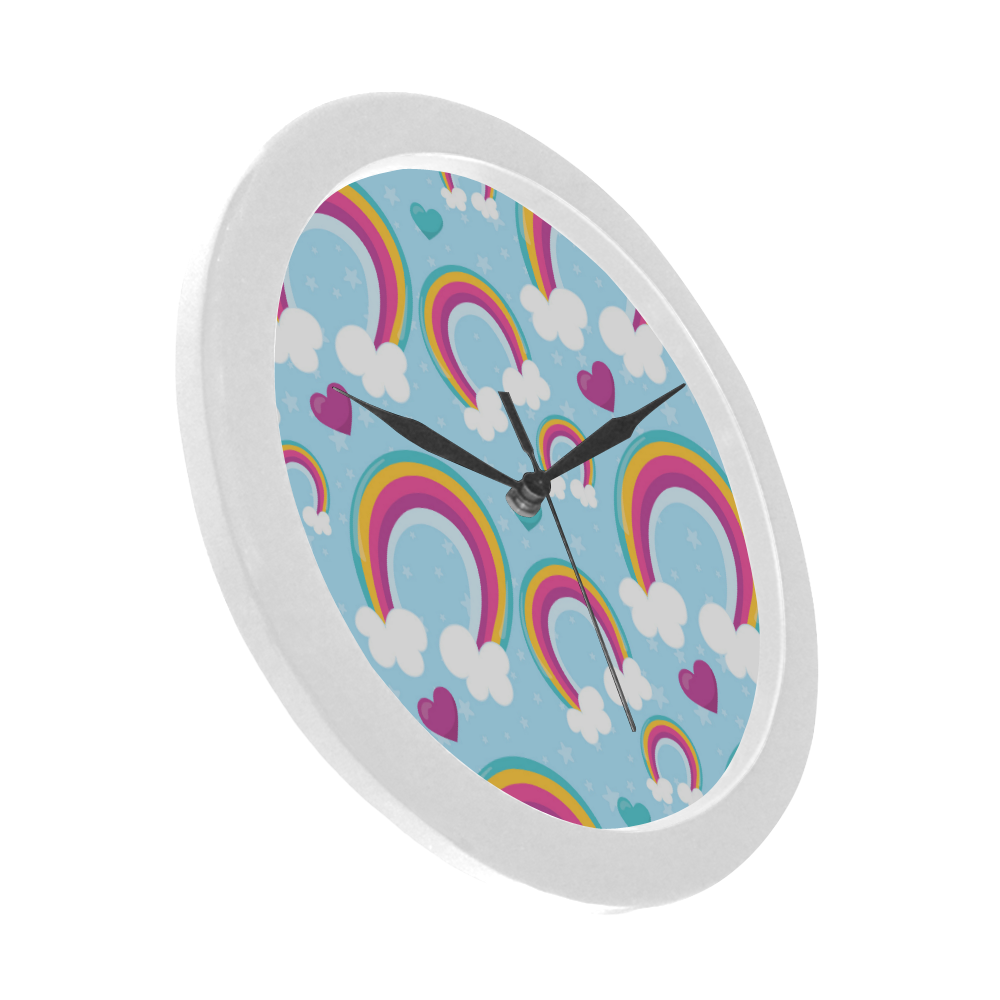 Rainbow Sky Circular Plastic Wall clock