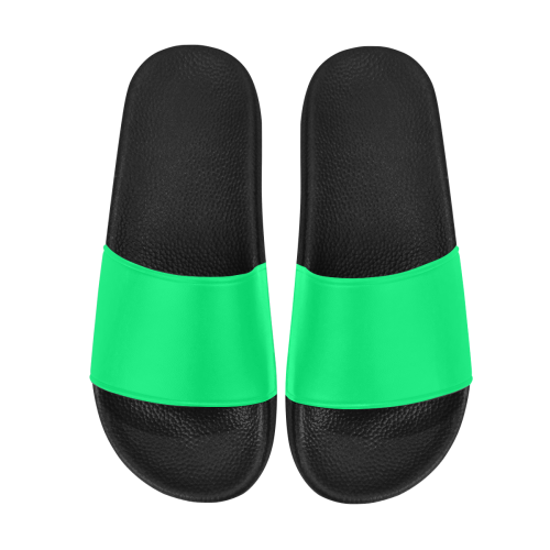 color spring green Men's Slide Sandals/Large Size (Model 057)