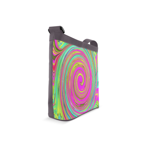 Groovy Abstract Pink Swirl Crossbody Bags (Model 1613)