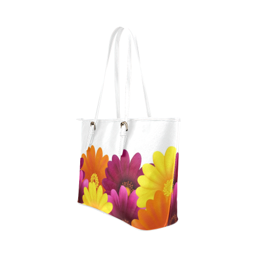 Flowers Leather Tote Bag/Small (Model 1651)