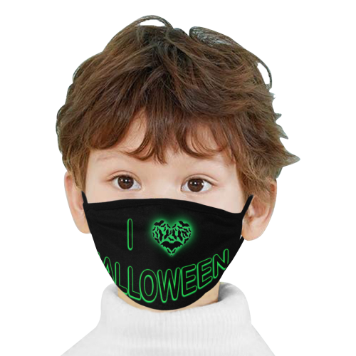 I Love Halloween (Batty Love Heart) Mouth Mask