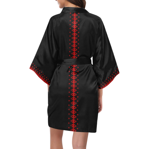 Black and Red Playing Card Shapes Kimono Robe