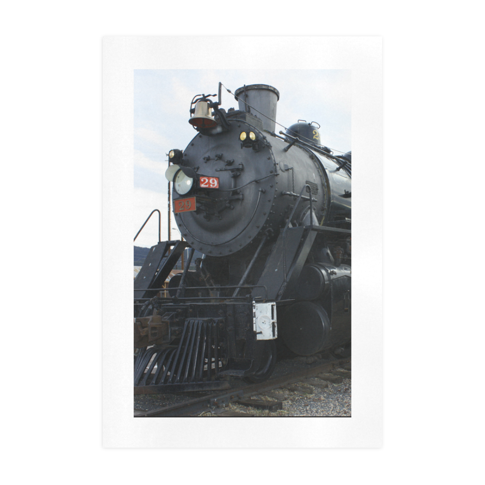 Railroad Vintage Steam Engine on Train Tracks Art Print 19‘’x28‘’