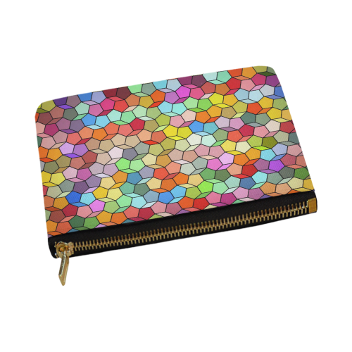 Colorful Polygon Pattern Pouch Carry-All Pouch 12.5''x8.5''