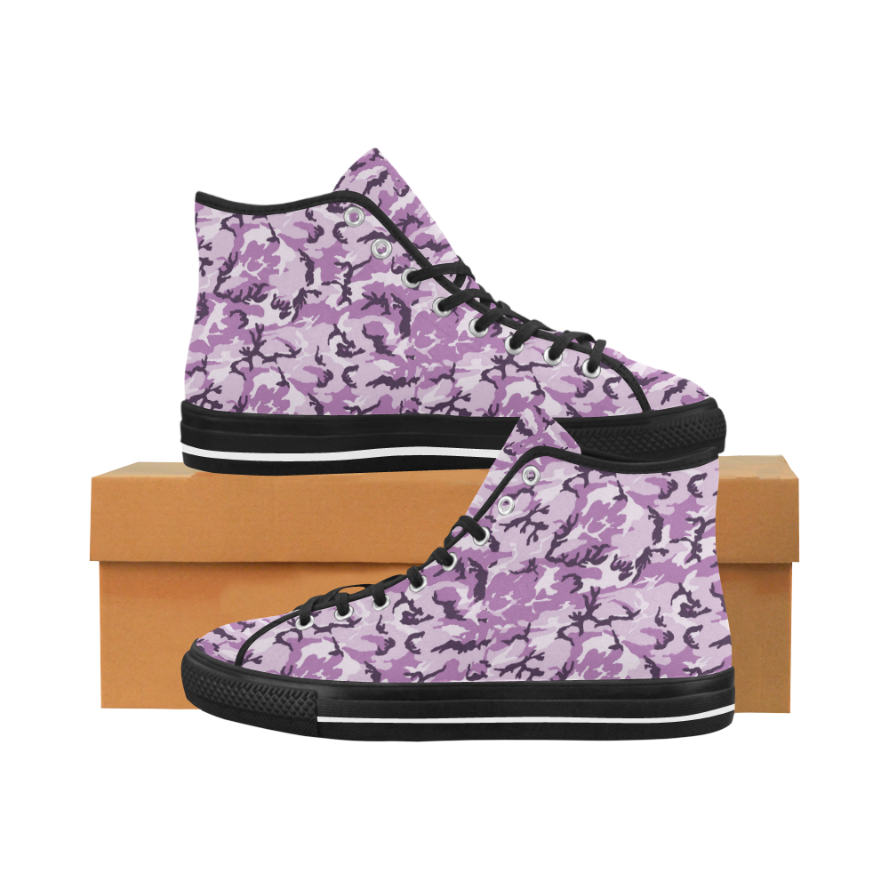 Woodland Pink Purple Camouflage Vancouver H Men's Canvas Shoes/Large (1013-1)