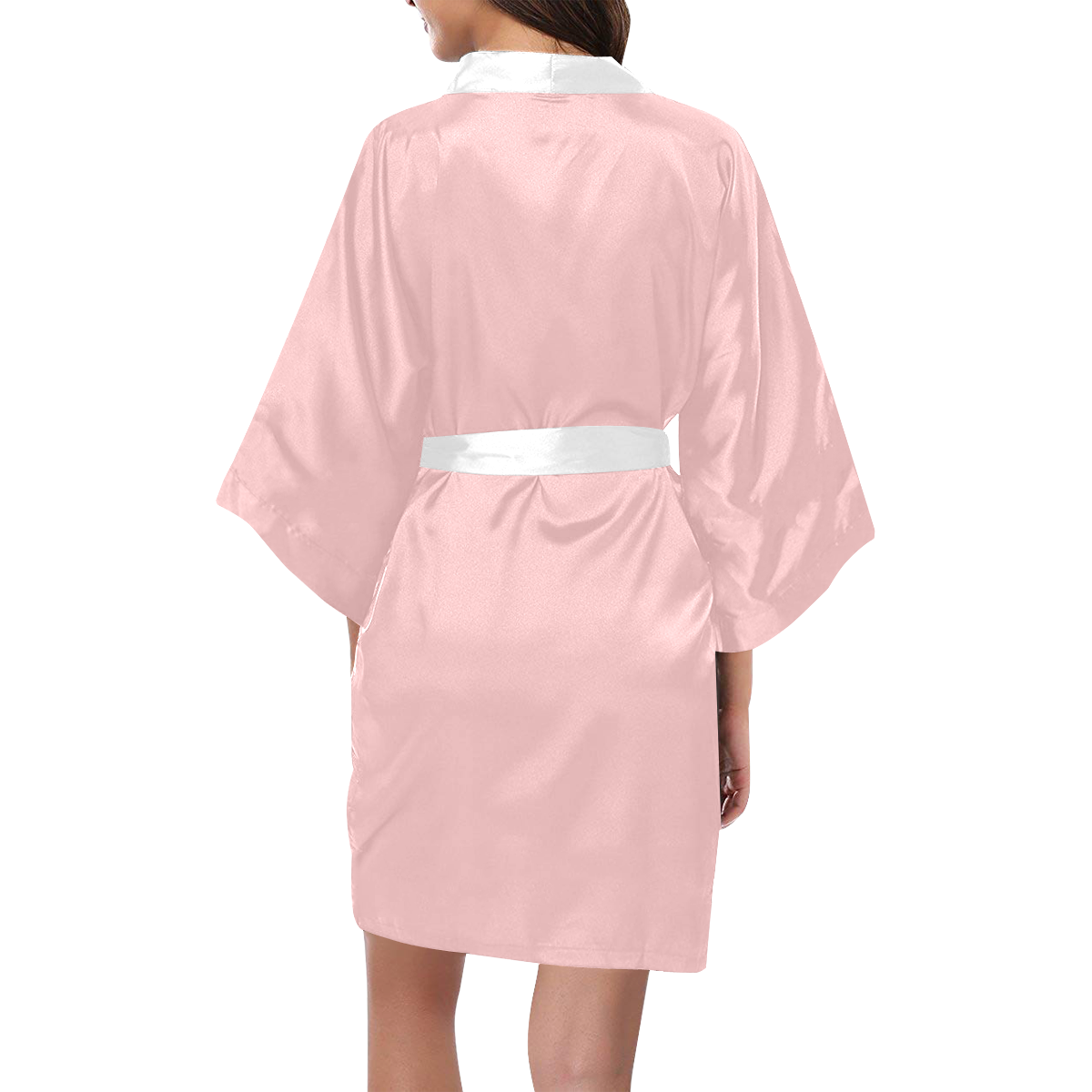 Pastel Carnation Flowers  Pink Solid Color Kimono Robe
