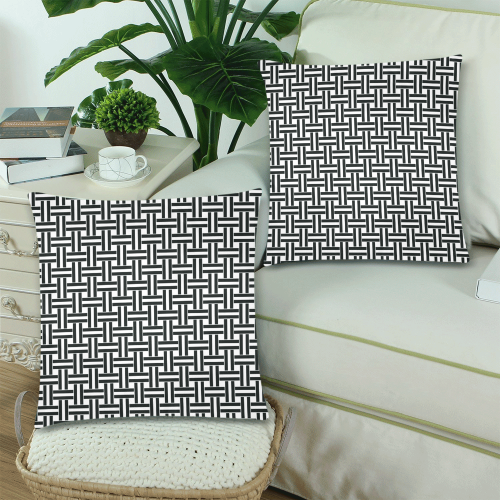 16sw Custom Zippered Pillow Cases 18"x 18" (Twin Sides) (Set of 2)