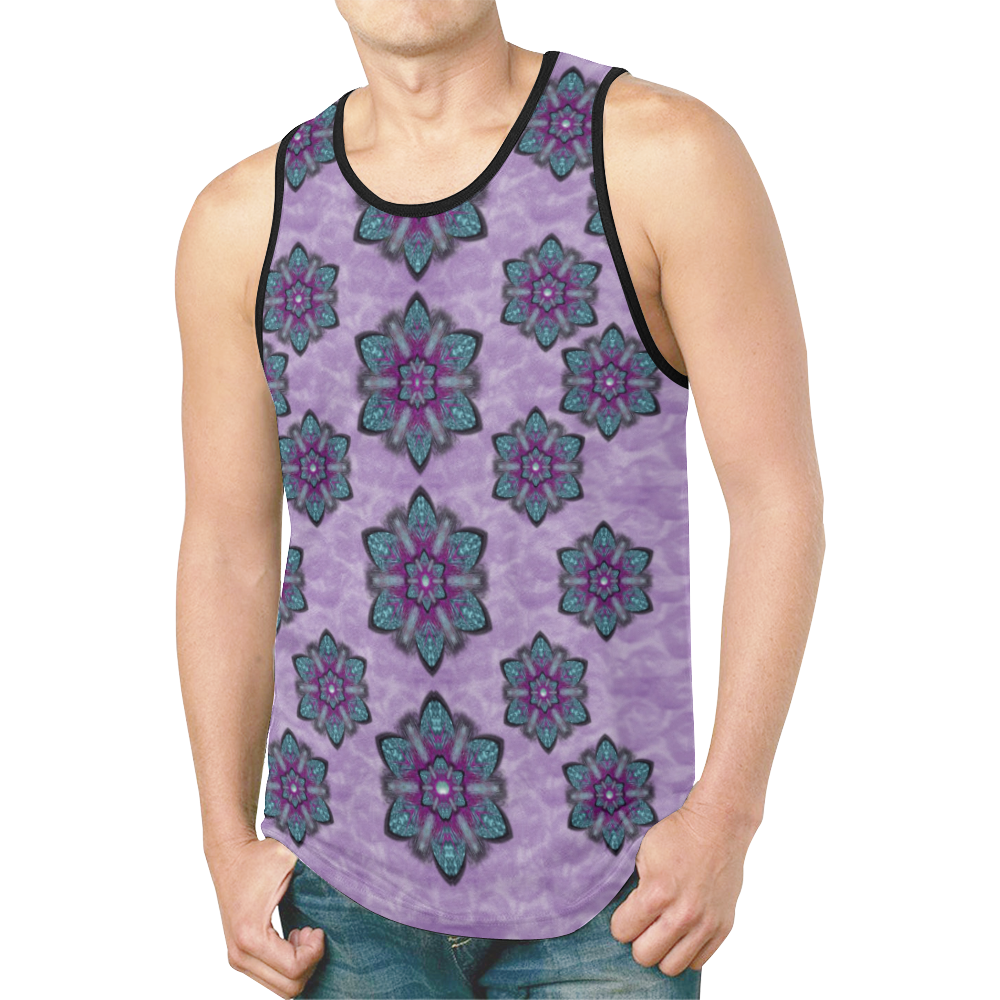 a gift with flowers stars and bubble wrap New All Over Print Tank Top for Men (Model T46)