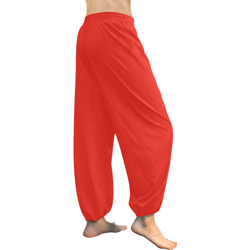 Pomegranate Solid Women's All Over Print Harem Pants (Model L18)
