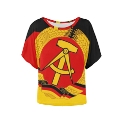 GDR FLAG Women's Batwing-Sleeved Blouse T shirt (Model T44)