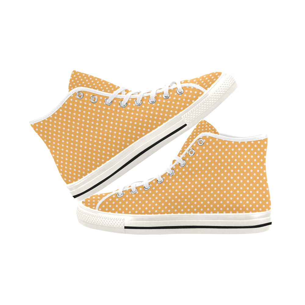 Yellow orange polka dots Vancouver H Women's Canvas Shoes (1013-1)