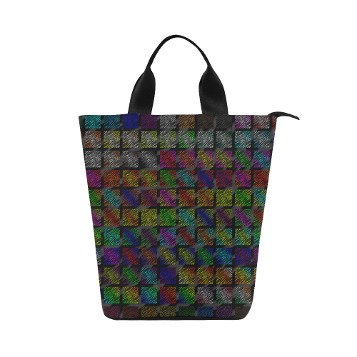 Ripped SpaceTime Stripes Collection Nylon Lunch Tote Bag (Model 1670)