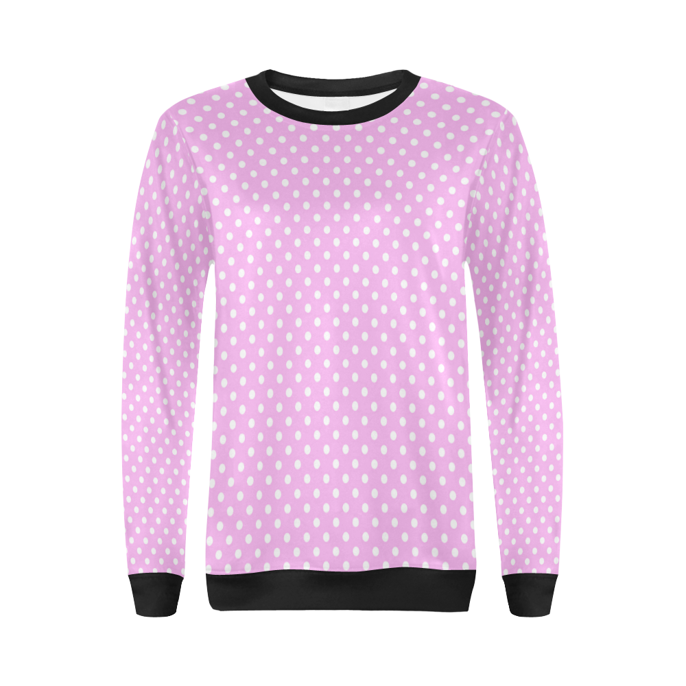 Polka-dot pattern All Over Print Crewneck Sweatshirt for Women (Model H18)