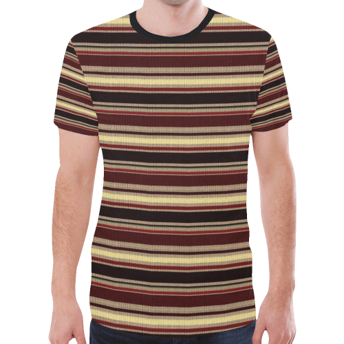 Dark textured stripes New All Over Print T-shirt for Men (Model T45)