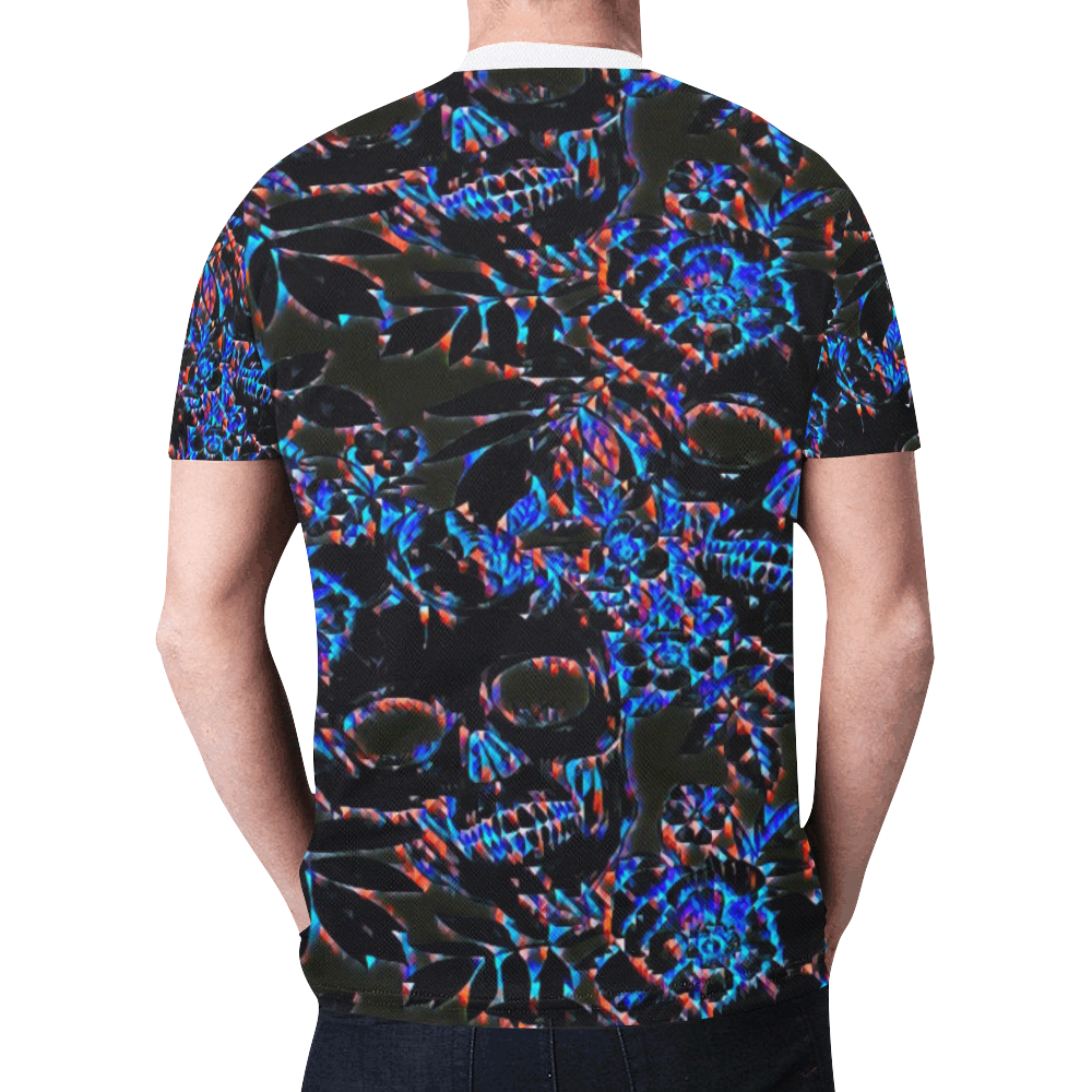 Woke Skulls Black Light Festival 242 New All Over Print T-shirt for Men (Model T45)