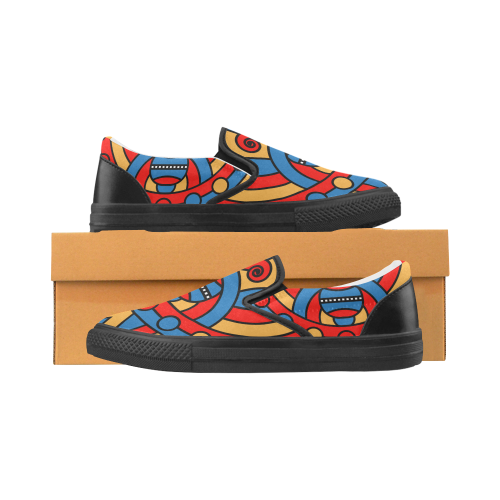 Aztec Maasai Lion Tribal Women's Slip-on Canvas Shoes (Model 019)