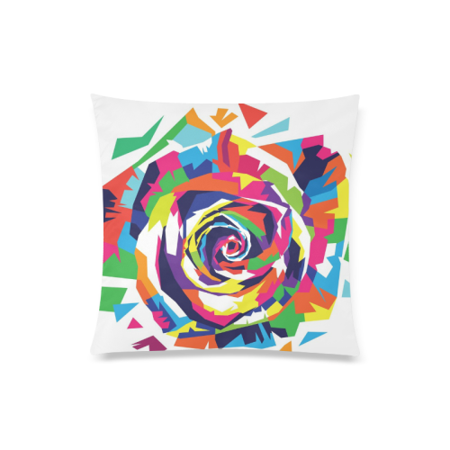 Rainbow Rose Custom Zippered Pillow Case 20"x20"(Twin Sides)