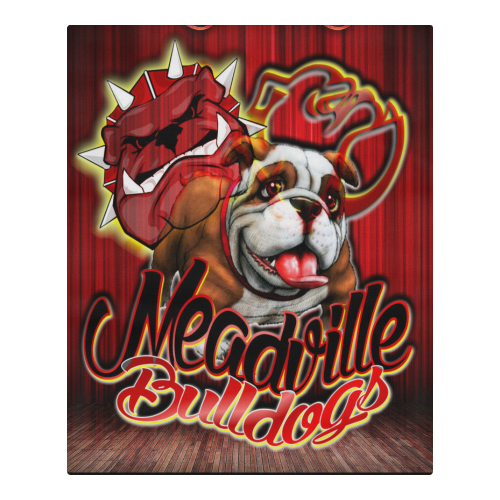 Meadville Bulldogs - Curtain 3-Piece Bedding Set