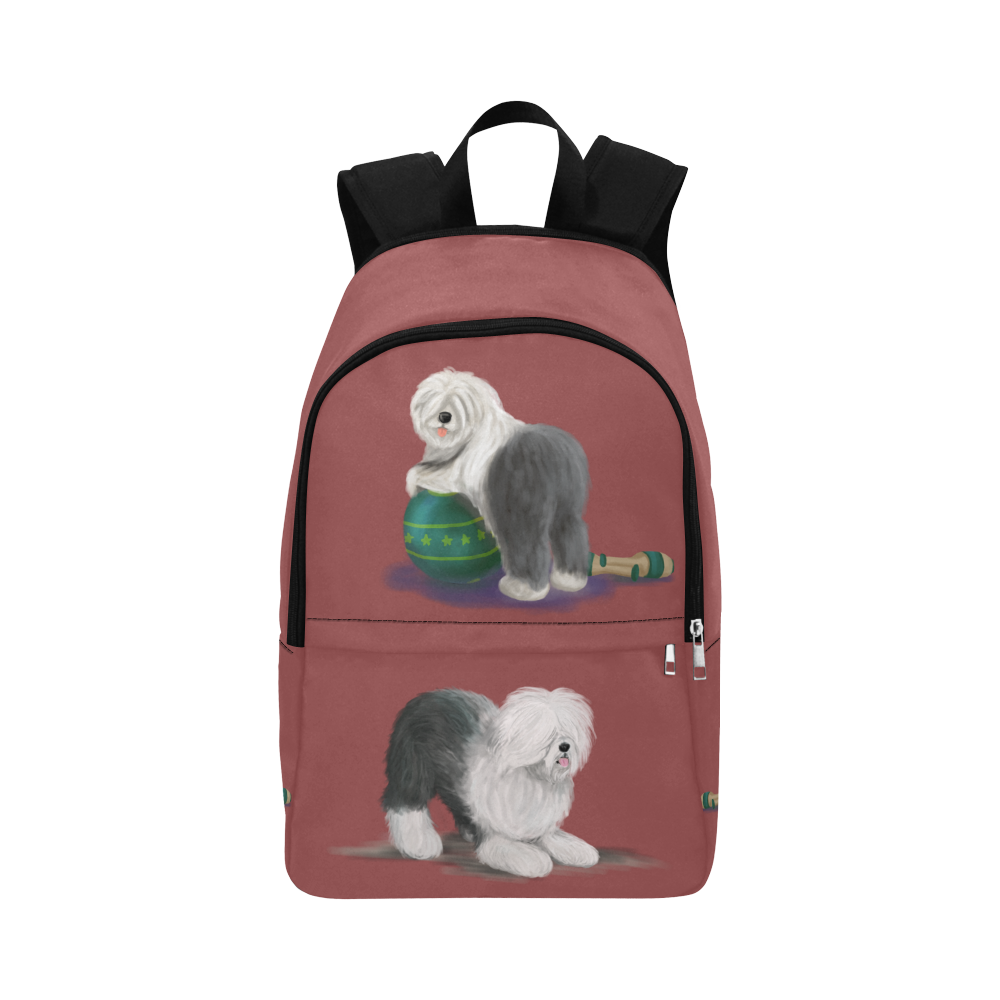 SHEEPDOG PLAYING PNG Fabric Backpack for Adult (Model 1659)