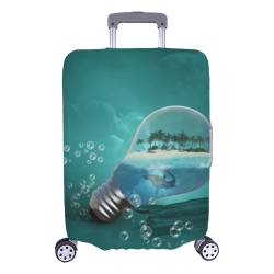 Awesome light bulb with island Luggage Cover/Large 26"-28"