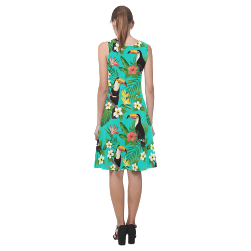 Tropical Summer Toucan Pattern Atalanta Casual Sundress(Model D04)