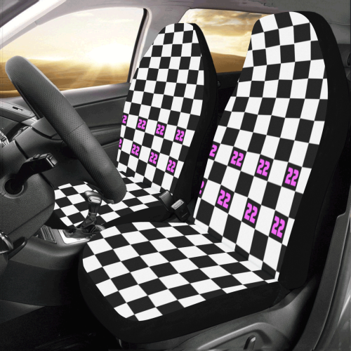 22 BPW CHECKBOARD 20 x 20 carseat cover Car Seat Covers (Set of 2)