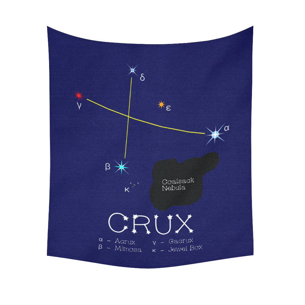 Star constellation Crux cross funny astronomy Cotton Linen Wall Tapestry 51"x 60"