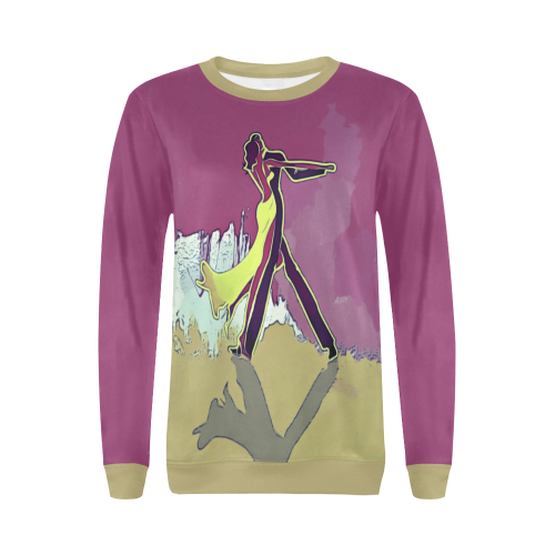 Tango All Over Print Crewneck Sweatshirt for Women (Model H18)