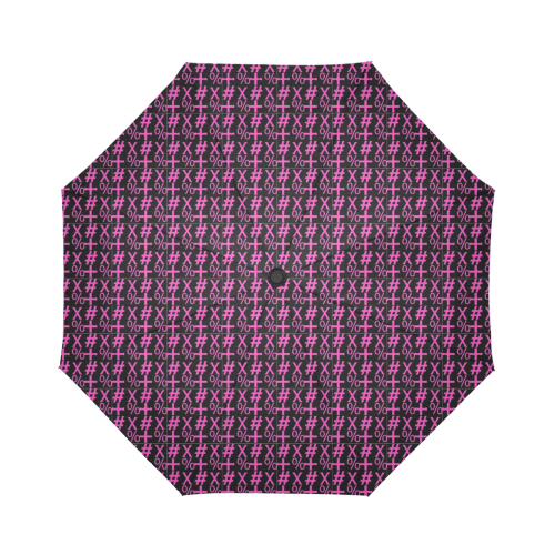 NUMBERS Collection Symbols Pink/Black Auto-Foldable Umbrella (Model U04)