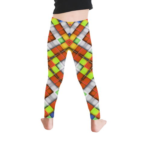 colorful geometric pattern Kid's Ankle Length Leggings (Model L06)