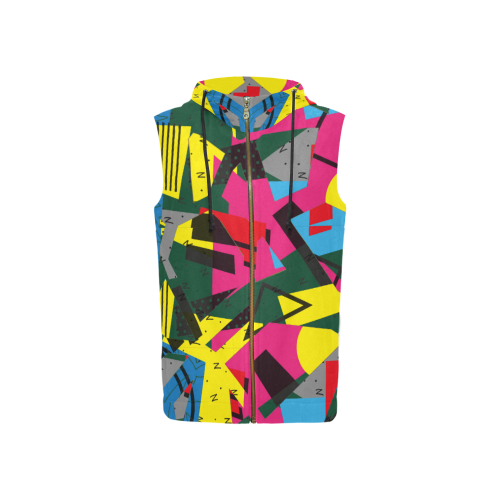 Crolorful shapes All Over Print Sleeveless Zip Up Hoodie for Women (Model H16)