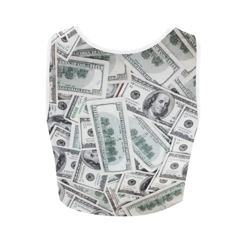 Cash Money / Hundred Dollar Bills Women's Crop Top (Model T42)