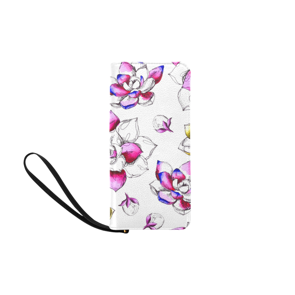 floral pink Women's Clutch Purse (Model 1637)