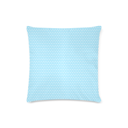 Baby Blue Hearts Custom Zippered Pillow Case 16"x16"(Twin Sides)