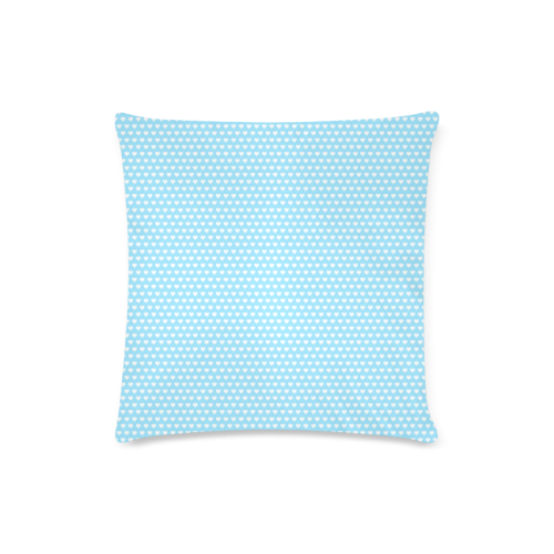 Baby Blue Hearts Custom Zippered Pillow Case 16"x16"(Twin Sides)