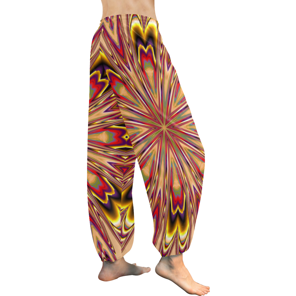 Coral Mandala Women's All Over Print Harem Pants (Model L18)
