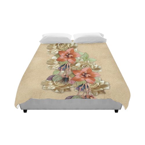 leather flowers on suede Duvet Cover 86"x70" ( All-over-print)