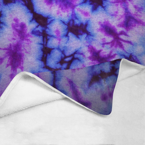tie dye in blue and purple Ultra-Soft Micro Fleece Blanket 60"x80"