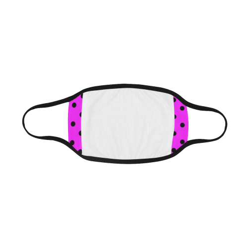 Polka Dots Black on Neon Pink Mouth Mask