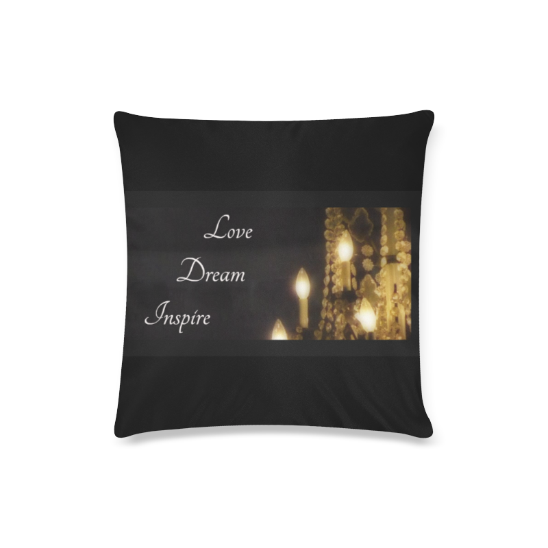 Black: Glittering Chandelier #LoveDreamInspireCo Custom Zippered Pillow Case 16"x16"(Twin Sides)